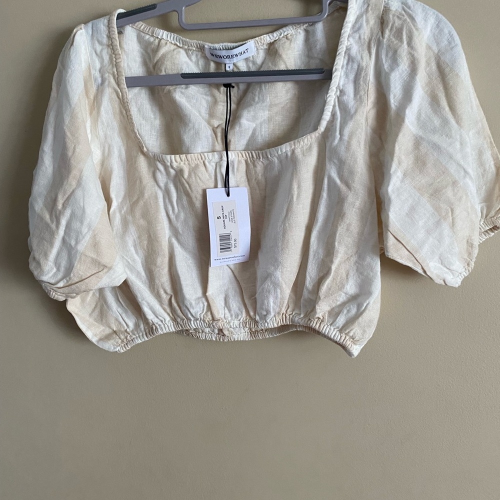 NWT WeWoreWhat square neck crop top